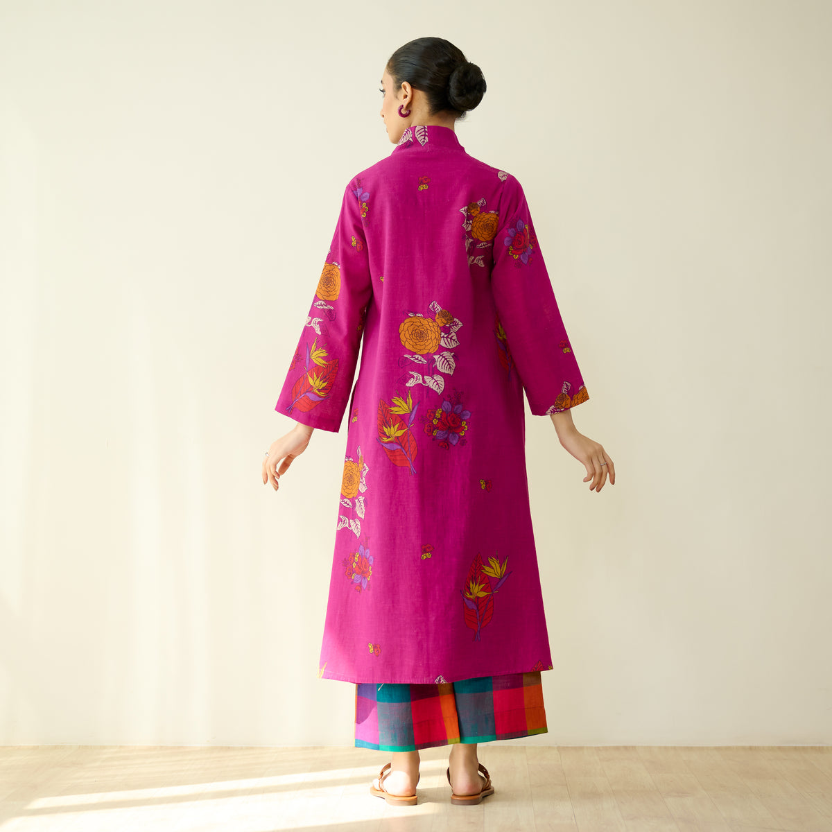 Potpourri Pure Slub Cotton Kurta Set - Fuschia