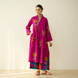Potpourri Pure Slub Cotton Kurta Set - Fuschia