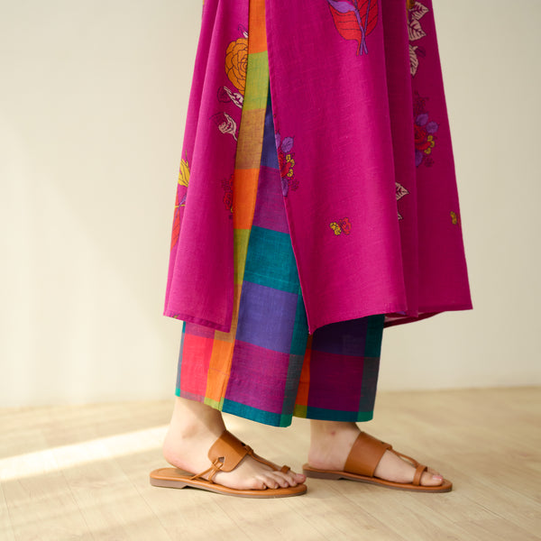 Potpourri Pure Slub Cotton Kurta Set - Fuschia
