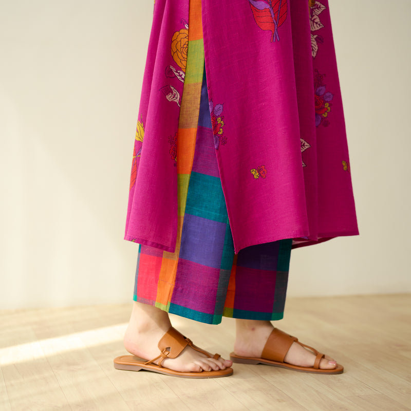 Potpourri Pure Slub Cotton Kurta Set - Fuschia