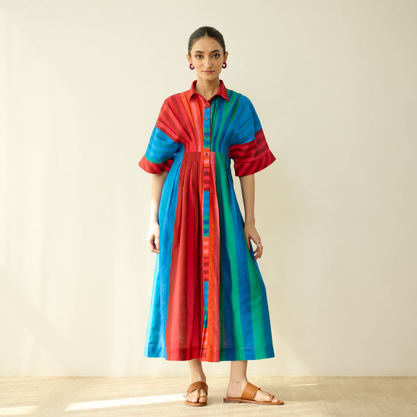 Sunset Pure Slub Cotton Dress - Multicolour