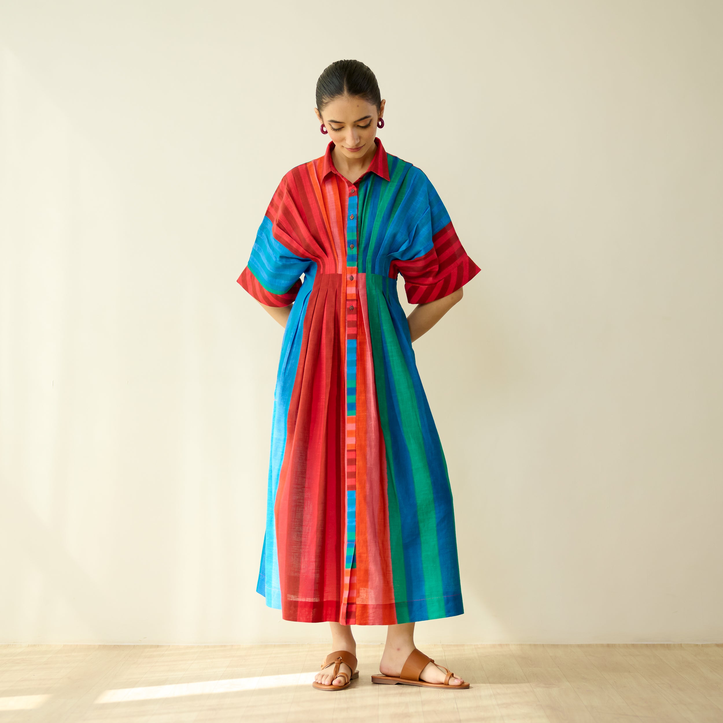 slub cotton dress byTiMo | Cotton Slub V-Neck Dress
