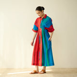 Sunset Pure Slub Cotton Dress - Multicolour