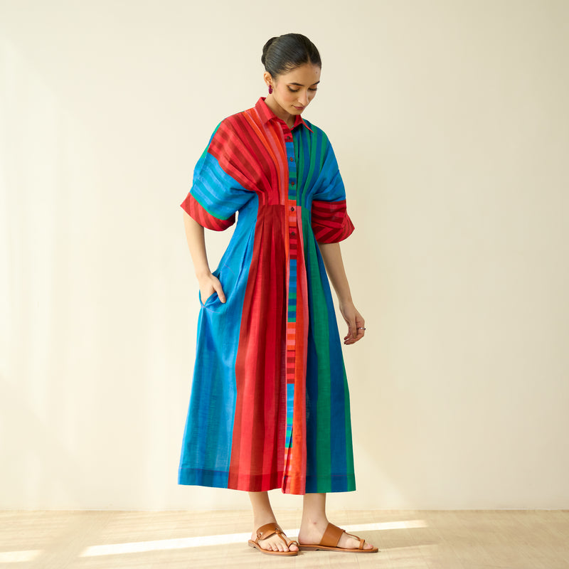 Sunset Pure Slub Cotton Dress - Multicolour