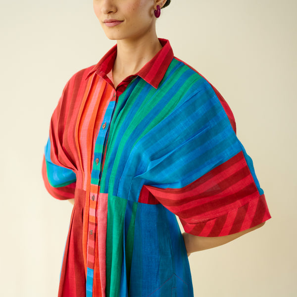 Sunset Pure Slub Cotton Dress - Multicolour