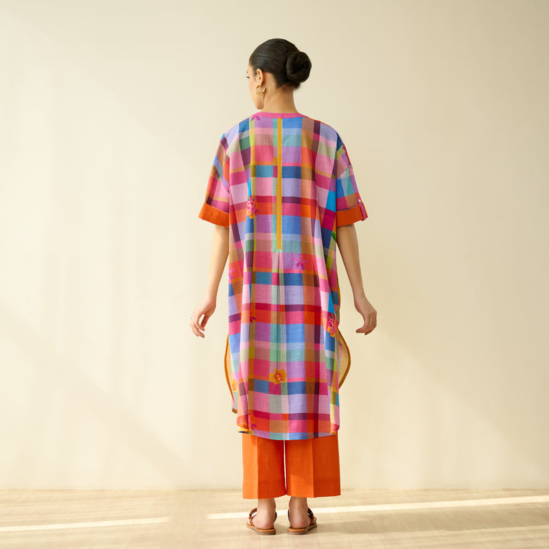Galleria Pure Slub Cotton Kurta - Multicolour