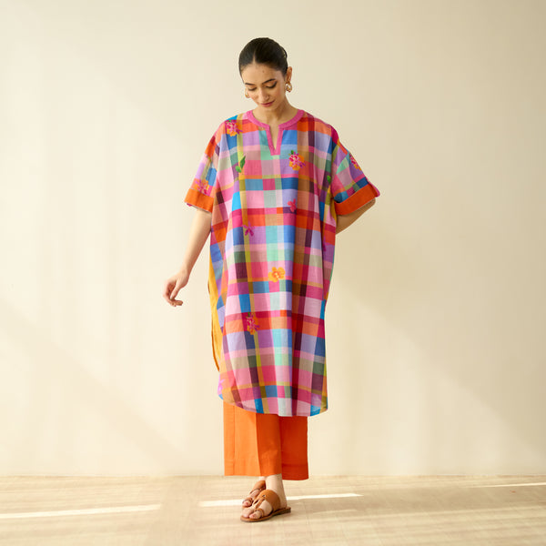 Galleria Pure Slub Cotton Kurta - Multicolour