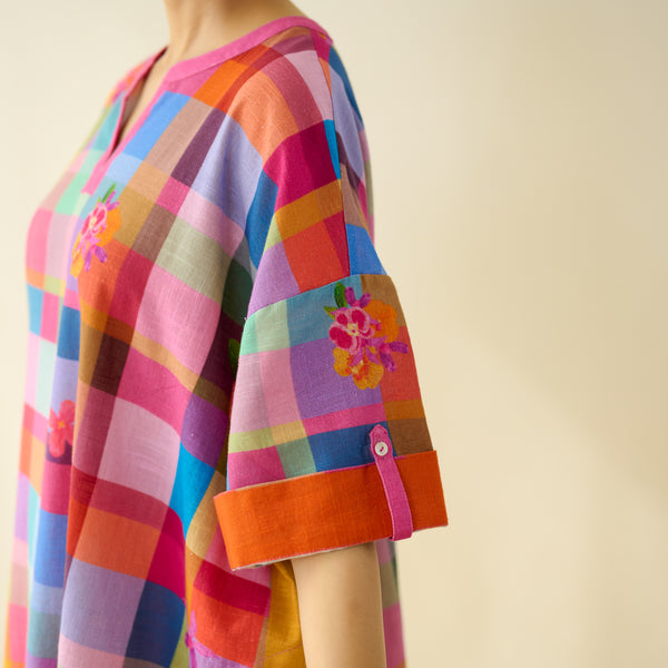 Galleria Pure Slub Cotton Kurta - Multicolour