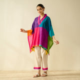 Twirlpop Pure Slub Cotton Kaftan Co-ord Set - Multicolour