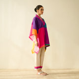 Twirlpop Pure Slub Cotton Kaftan Co-ord Set - Multicolour