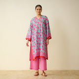 Meera Mulmul Cotton Kurta Set - Sky Blue