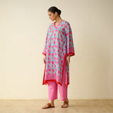 Meera Mulmul Cotton Kurta Set - Sky Blue