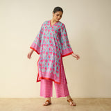 Meera Mulmul Cotton Kurta Set - Sky Blue