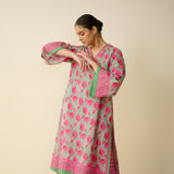 Meera Mulmul Cotton Kurta Set - Sage Green