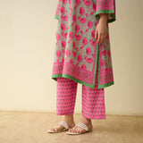 Meera Mulmul Cotton Kurta Set - Sage Green