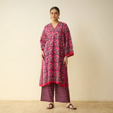 Meera Mulmul Cotton Kurta Set - Purple