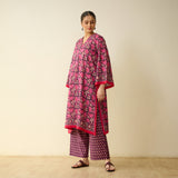 Meera Mulmul Cotton Kurta Set - Purple