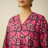 Meera Mulmul Cotton Kurta Set - Purple