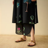 Rani Bagh Fine Slub Cotton Kurta Set - Black