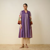Sangria Fine Slub Cotton Kurta - Purple