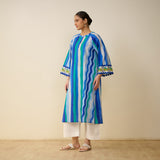 Bohemian Cotton Slub Breeze Kurta - Hues of Blue