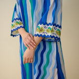 Bohemian Cotton Slub Breeze Kurta - Hues of Blue