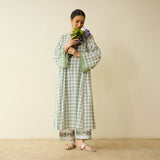 Countryside Seersucker Cotton Kurta Set - Pista Green