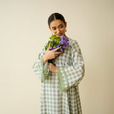 Countryside Seersucker Cotton Kurta Set - Pista Green