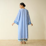 Countryside Seersucker Cotton Kurta Set - Aasmaani Blue