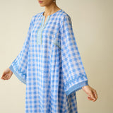 Countryside Seersucker Cotton Kurta Set - Aasmaani Blue
