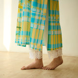 Daffodil Mulmul Cotton Kurta - Blue and Yellow