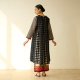 Pattern Play Fine Slub Cotton Kurta Set - Black