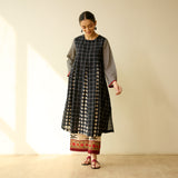 Pattern Play Fine Slub Cotton Kurta Set - Black