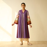 Sangria Fine Slub Cotton Kurta - Purple