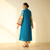 Sangria Fine Slub Cotton Kurta - Firozi