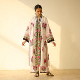 Bagh Bahaar Mulmul Cotton Kurta Set - Rani Pink