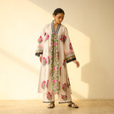 Bagh Bahaar Mulmul Cotton Kurta Set - Rani Pink