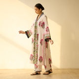 Bagh Bahaar Mulmul Cotton Kurta Set - Rani Pink