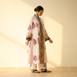 Bagh Bahaar Mulmul Cotton Kurta Set - Rani Pink