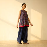 Phool Varsha Mulmul Cotton Farsi Set - Navy Blue