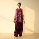 Phool Varsha Mulmul Cotton Farsi Set - Purple