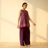 Phool Varsha Mulmul Cotton Farsi Set - Purple