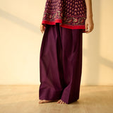 Phool Varsha Mulmul Cotton Farsi Set - Purple