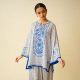Smriti Bagh Mulmul Cotton Farsi Set - Jaipur Blue