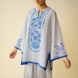 Smriti Bagh Mulmul Cotton Farsi Set - Jaipur Blue