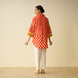 Palm Paradise Fine Slub Cotton Shirt - Tomato Red