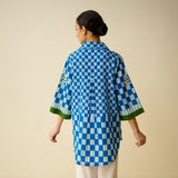 Palm Paradise Fine Slub Cotton Shirt - Blue