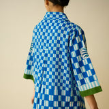 Palm Paradise Fine Slub Cotton Shirt - Blue