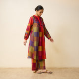 Garden Flora Fine Slub Cotton Kurta Set - Multicolour