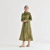 Olive Sanganeri Printed Cotton Kurta Dress